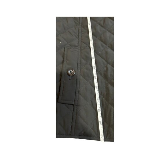 J. Jill Quilted Puffer Snap Front Vest Black with Gold Interior Size MP - Picture 6 of 8